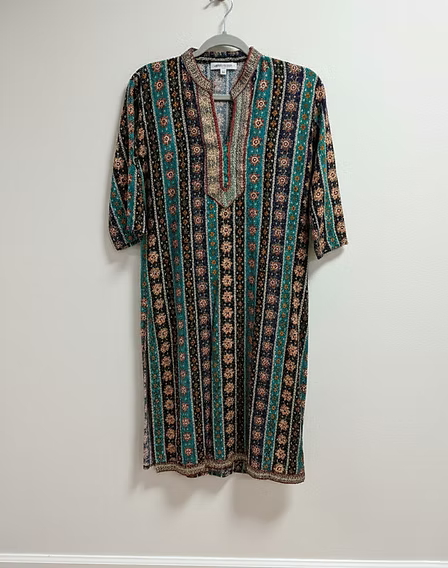 Teal Geometric Print Kurta