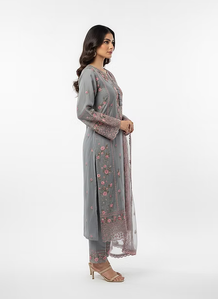 Ash Blossom Embroidered Luxury Suit
