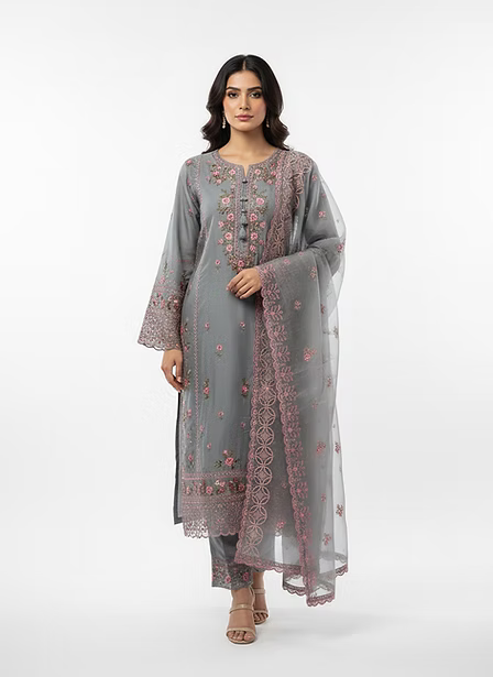 Ash Blossom Embroidered Luxury Suit