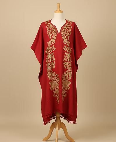 Red Embroidered Kaftan