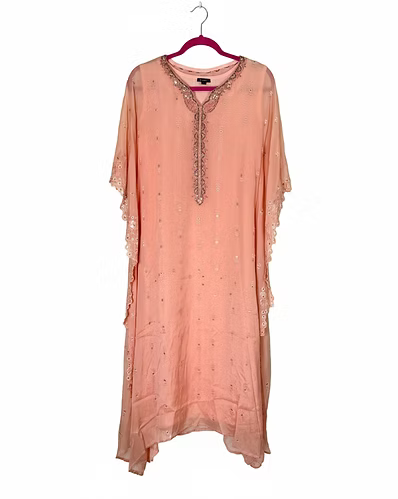 Peach Embellished Kaftan
