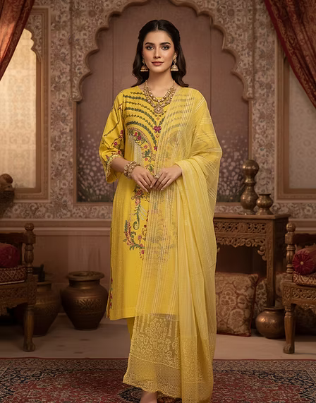 Sunshine Yellow Embroidered Kurta Set