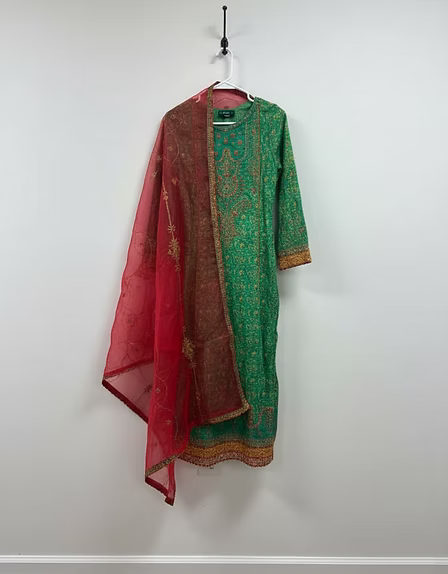 Emerald Weave Designer Three-Piece Suit