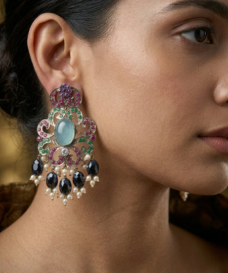 Multi-Color Meenakari Statement Earrings