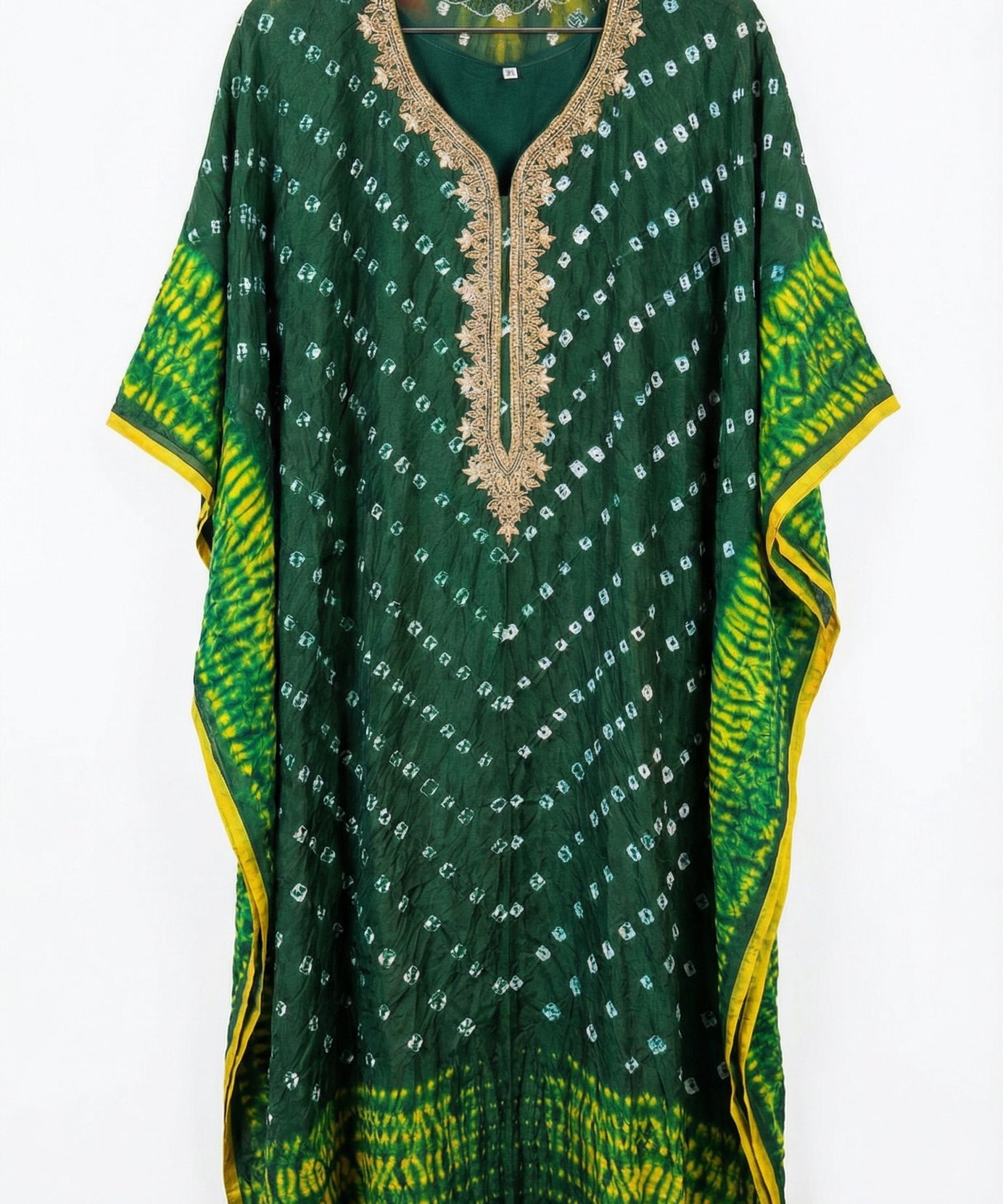 Emerald Bandhani Kaftan