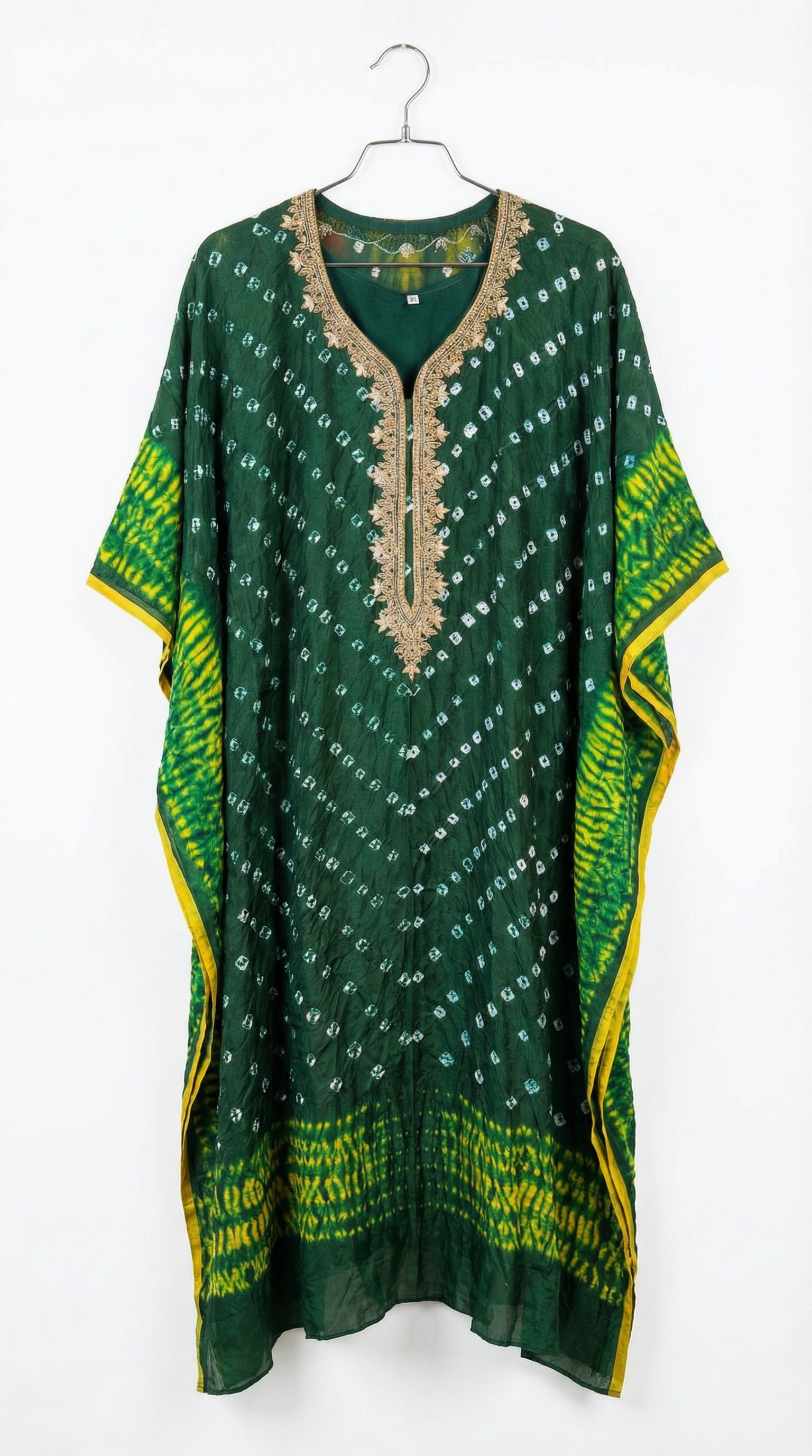 Emerald Bandhani Kaftan