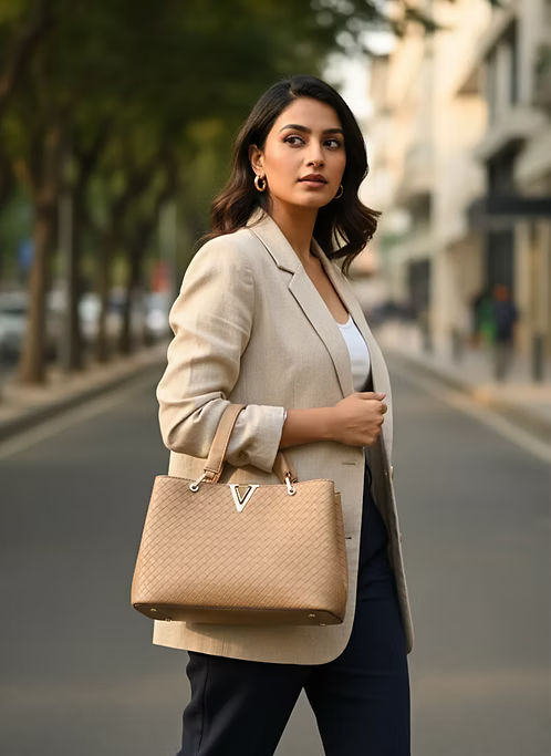 The Sorelle Structured Weave Handbag