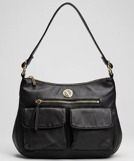 Aveline Black Leather Shoulder Bag