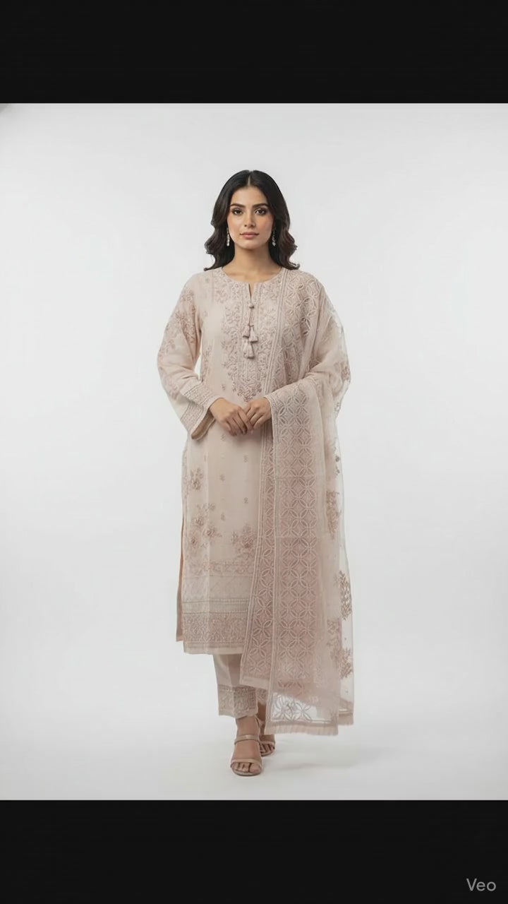 Ivory Blush Hand-Embroidered Luxury Suit
