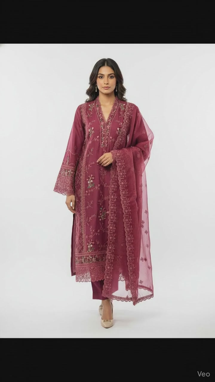 Rosewood Luxe Embroidered Three-Piece